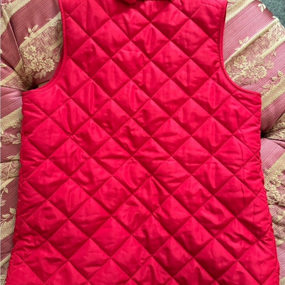 Girls Stylish Red Quilted Ruffle Collar Vest by Crown & Ivy - size XL (12-14) - Picture 4 of 4